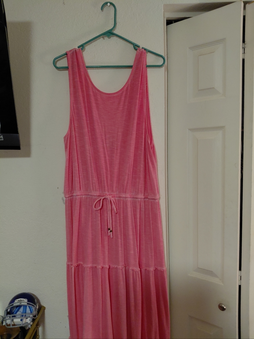 Knox Rose Sleeveless Pink Maxi Dress with Drawstring Waist
